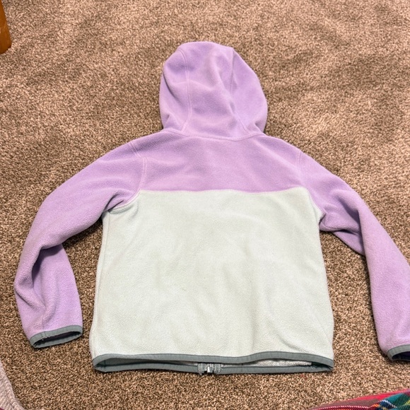 Lands' End Kids Fleece Hoodie in Lavender and Mint - Picture 8 of 8
